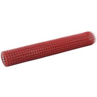 Drahtzaun Stahl，Maschendrahtzaun mit PVC-Beschichtung 25x1 m Rot vidaXL von BONNEVIE