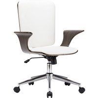 Bonnevie - Drehbarer Bürostuhl Computerstuhl Ergonomisch,Gaming Chair Weiß Kunstleder und Bugholz -DE13212 - Weiß von BONNEVIE