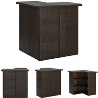 Eck-Bartisch Stehtisch - Küchentisch Braun 100x50x105 cm Poly Rattan BV192552 Bonnevie von BONNEVIE