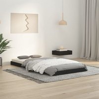 Elegantes Bettgestell für Erwachsene, Bettrahmen Massivholzbett Schwarz 90x190 cm Kiefer -BVE99276 von BONNEVIE