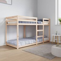 Etagenbett Kinderbetten 2 Einzelbetten Hoch Doppel Stockbett, 75x190 cm Massivholz Kiefer -BV25903 von BONNEVIE