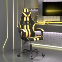 Gaming-Stuhl,Bürostuhl Computerstuhl Ergonomisch,Gaming Chair Drehbar Schwarz und Golden Kunstleder -DE94927 - Gold von BONNEVIE