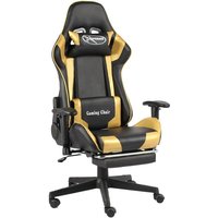 Bonnevie - Gaming-Stuhl,Bürostuhl Computerstuhl Ergonomisch,Gaming Chair mit Fußstütze Drehbar Golden pvc -DE29909 - Gold von BONNEVIE
