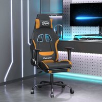 Gaming-Stuhl Bürodrehstuhl mit Massage & Fußstütze - Schreibtischstuhl ergonomischer Schwarz und Orange Stoff BV614446 Bonnevie von BONNEVIE