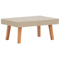 Bonnevie - Garten-Couchtisch Beistelltisch - Kaffeetisch Poly Rattan Beige BV221800 von BONNEVIE