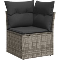 Garten-Ecksofa mit Kissen Grau Poly Rattan vidaXL627515 von BONNEVIE