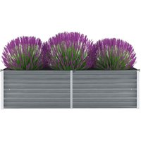 Bonnevie - Garten-Hochbeet,Blumenkasten,Pflanzkasten Balkon, Terrasse, Garten Verzinkter Stahl 160x40x45 cm Grau VMEC183979 von BONNEVIE