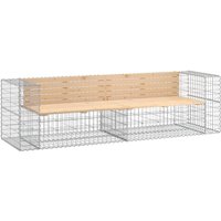 Gartenbank,Parkbank aus Gabionen 244x71x65,5 cm Massivholz Kiefer vidaXL von BONNEVIE