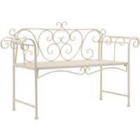 Vidaxl - Gartenbank 132 cm Metall Antik Weiß von VIDAXL