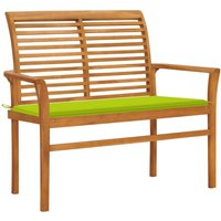 Gartenbank Ruhebank mit Hellgrüner Auflage 112 cm Massivholz Teak vidaXL von BONNEVIE