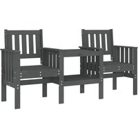 Gartenbank mit Tisch 2-Sitzer Grau Massivholz Kiefer vidaXL107160 von BONNEVIE