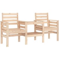 Bonnevie - Gartenbank mit Tisch 2-Sitzer Massivholz Kiefer vidaXL259768 von BONNEVIE