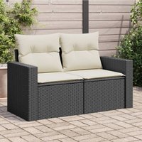 Gartensofa mit Kissen 2-Sitzer Schwarz Poly Rattan - Vidaxl von VIDAXL