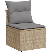 Gartensofa ohne Armlehnen mit Kissen Beige Poly Rattan vidaXL463609 von BONNEVIE