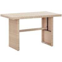 Gartentisch Esstisch - Balkontisch Beige 110 x 60 x 67 cm Poly Rattan BV815609 - BonneVie von BONNEVIE