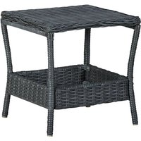 Gartentisch Esstisch - Balkontisch Dunkelgrau 45x45x46,5 cm Poly Rattan BV819254 Bonnevie von BONNEVIE