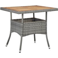 Gartentisch Esstisch - Balkontisch Grau Poly Rattan und Massivholz Akazie BV633495 Bonnevie von BONNEVIE