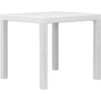 Gartentisch Esstisch - Balkontisch Weiß 79 x 79 x 72 cm Kunststoff Rattan-Optik BV631121 - BonneVie von BONNEVIE