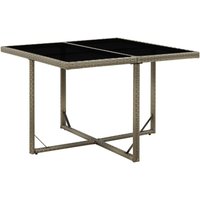 Gartentisch,Terrassentisch Grau 109x107x74 cm Poly Rattan und Glas vidaXL von BONNEVIE