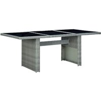 Gartentisch Hellgrau Poly Rattan und Hartglas Vidaxl von VIDAXL