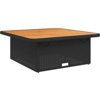 Gartentisch Schwarz 110x110x71 cm Poly Rattan und Akazienholz Vidaxl Schwarz von BONNEVIE