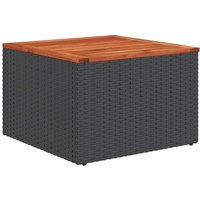 Gartentisch Schwarz 55x55x37 cm Poly Rattan und Akazienholz Vidaxl Schwarz von BONNEVIE