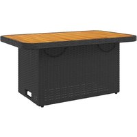 Bonnevie - Gartentisch Schwarz 90x55x71 cm Poly Rattan und Akazienholz vidaXL773378 von BONNEVIE