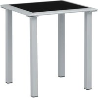 Gartentisch,Terrassentisch Schwarz und Silbern 41x41x45 cm Stahl und Glas vidaXL von BONNEVIE
