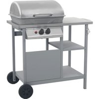 Gasgrill mit Beistelltisch auf 3 Ebenen Silbern vidaXL651067 von BONNEVIE