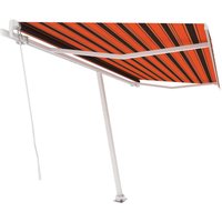 Gelenkarmmarkise,Windfest Sonnenmarkise mit Pfosten 400x300 cm Orange & Braun vidaXL von BONNEVIE