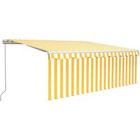 Gelenkarmmarkise,Windfest Sonnenmarkise mit Rollo 4x3 m Gelb & Weiß vidaXL von BONNEVIE