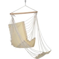 HI Hängestuhl Hängematte Outdoor Hängeliege - mit Fußstütze Beige Baumwoll-Segeltuch BV412563 - BonneVie von BONNEVIE