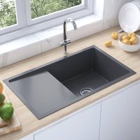 Handgemachte Einbauspüle Küchenspüle Waschbecken - Schwarz Edelstahl BV712956 - BonneVie von BONNEVIE