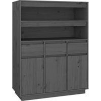 Highboard,Kommode Grau 89x40x116,5 cm Massivholz Kiefer vidaXL von BONNEVIE