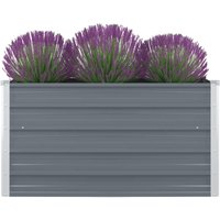 Bonnevie - Hochbeet,Blumenkasten,Pflanzkasten Balkon, Terrasse, Garten 100 x 100 x 45 cm Verzinkter Stahl Grau VMEC268901 von BONNEVIE