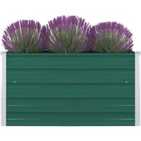 Bonnevie - Hochbeet,Blumenkasten,Pflanzkasten Balkon, Terrasse, Garten 100 x 100 x 45 cm Verzinkter Stahl Grün VMEC395042 von BONNEVIE
