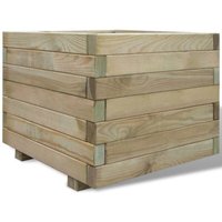 Hochbeet，Blumenkasten，Pflanzkasten Balkon, Terrasse, Garten 50x50x40 cm Holz Quadratisch VMEC929015 Bonnevie von BONNEVIE