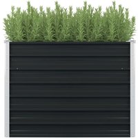 Bonnevie - Hochbeet,Blumenkasten,Pflanzkasten Balkon, Terrasse, Garten Anthrazit 100 x 100 x 77 cm Verzinkter Stahl VMEC890690 von BONNEVIE