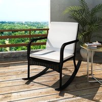 Hollywoodschaukel Gartenschaukel - Schaukelstuhl Schwarz Poly Rattan BV894214 Bonnevie von BONNEVIE