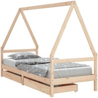 Kinderbett,Einzelbette mit Schubladen 80x200 cm Massivholz Kiefer vidaXL von BONNEVIE