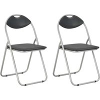 Vidaxl - Klappbare Esszimmerstühle 2 Stk. Schwarz Kunstleder Vidaxl - Klappbare Esszimmerstühle 2 Stk. Schwarz Kunstleder von VIDAXL