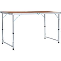 Klappbarer Campingtisch,Balkontische Beistelltisch Klappbar,Klapptisch Aluminium 120 x 60 cm -BV39776 von BONNEVIE