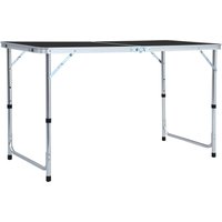 Bonnevie - Klappbarer Campingtisch Gartentisch - Reisetisch Grau Aluminium 120 x 60 cm BV238475 von BONNEVIE