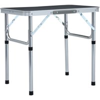 Klappbarer Campingtisch Gartentisch - Reisetisch Grau Aluminium 60x45 cm BV367835 Bonnevie von BONNEVIE