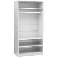 Bonnevie - Kleiderschrank,Aufbewahrungsschrank Hochglanz-Weiß 100x50x200 cm Holzwerkstoff vidaXL von BONNEVIE