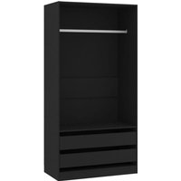 Bonnevie - Kleiderschrank,Aufbewahrungsschrank Schwarz 100x50x200 cm Holzwerkstoff vidaXL von BONNEVIE