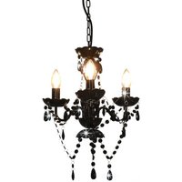 Kronleuchter mit Perlen Schwarz Rund 3×E14 Vidaxl von VIDAXL