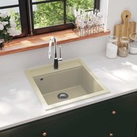 Küchenspüle Granitspüle Einzelbecken Waschbecken - Beige BV485687 - BonneVie von BONNEVIE