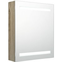 LED-Bad-Spiegelschrank,Bad Hängeschrank Eichen-Optik 50x14x60 cm vidaXL von BONNEVIE