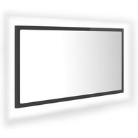 LED-Badspiegel,Wandspiegel Hochglanz-Grau 80x8,5x37 cm Acryl vidaXL von BONNEVIE